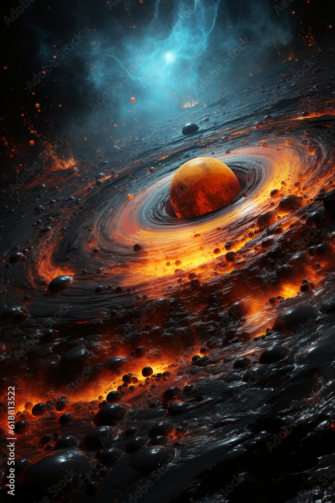A gravitation pulse emanating from a central black hole our galaxy. AI generative A gravitation pulse emanating from a central black hole our galaxy. AI generative