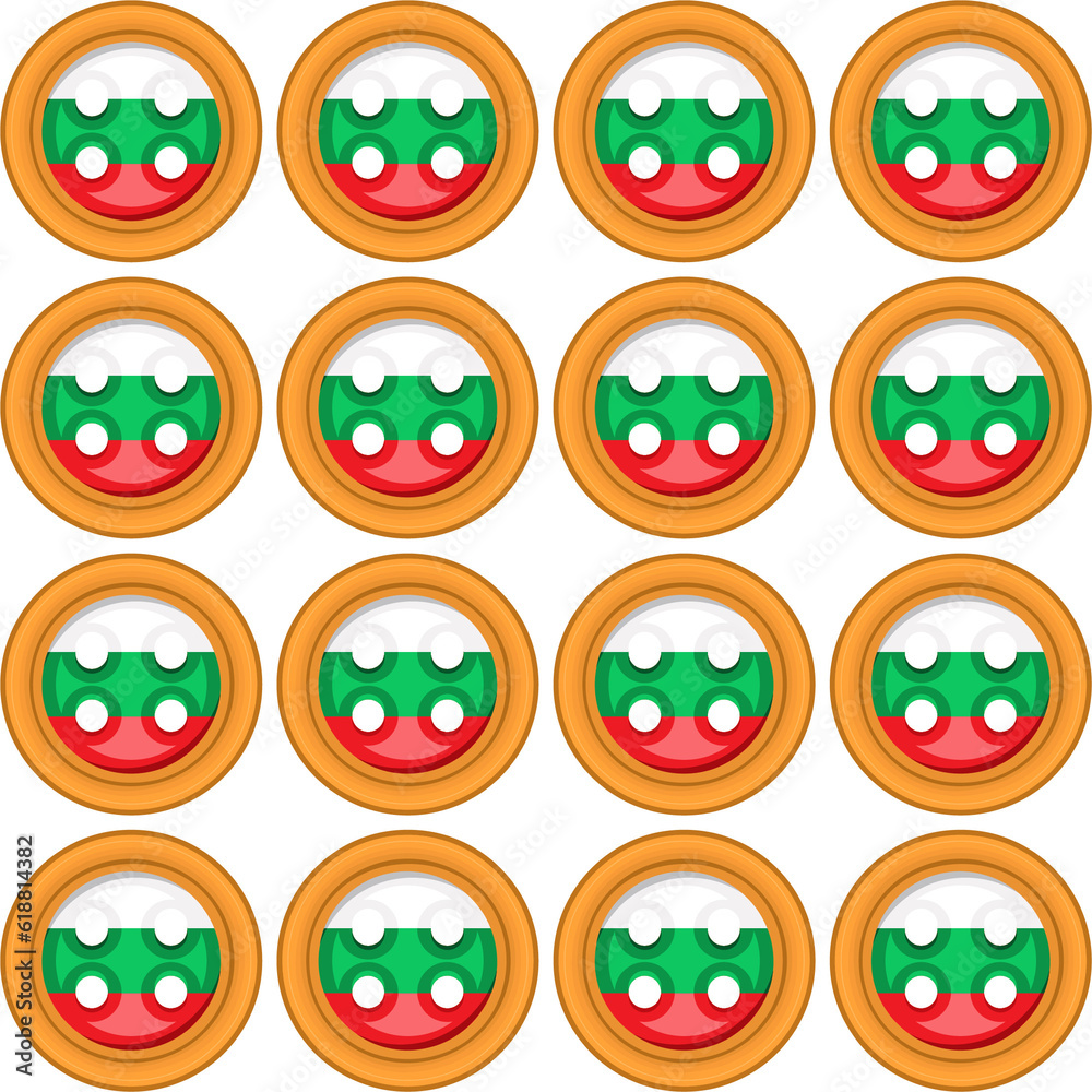 Pattern cookie with flag country Bulgaria in tasty biscuit