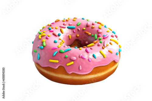 Delicious donut on a transparent background.