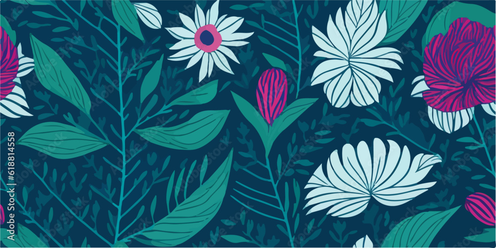 Fresh and Vibrant: Captivating Floral Patterns in Vector Format