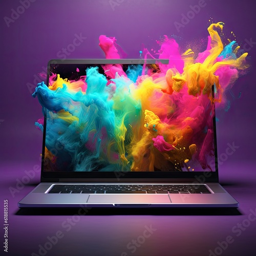 laptop with background