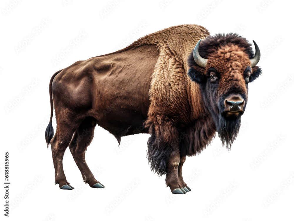 American Bison, Buffalo Isolated on Transparent Background American Bison, Buffalo Isolated on Transparent Background