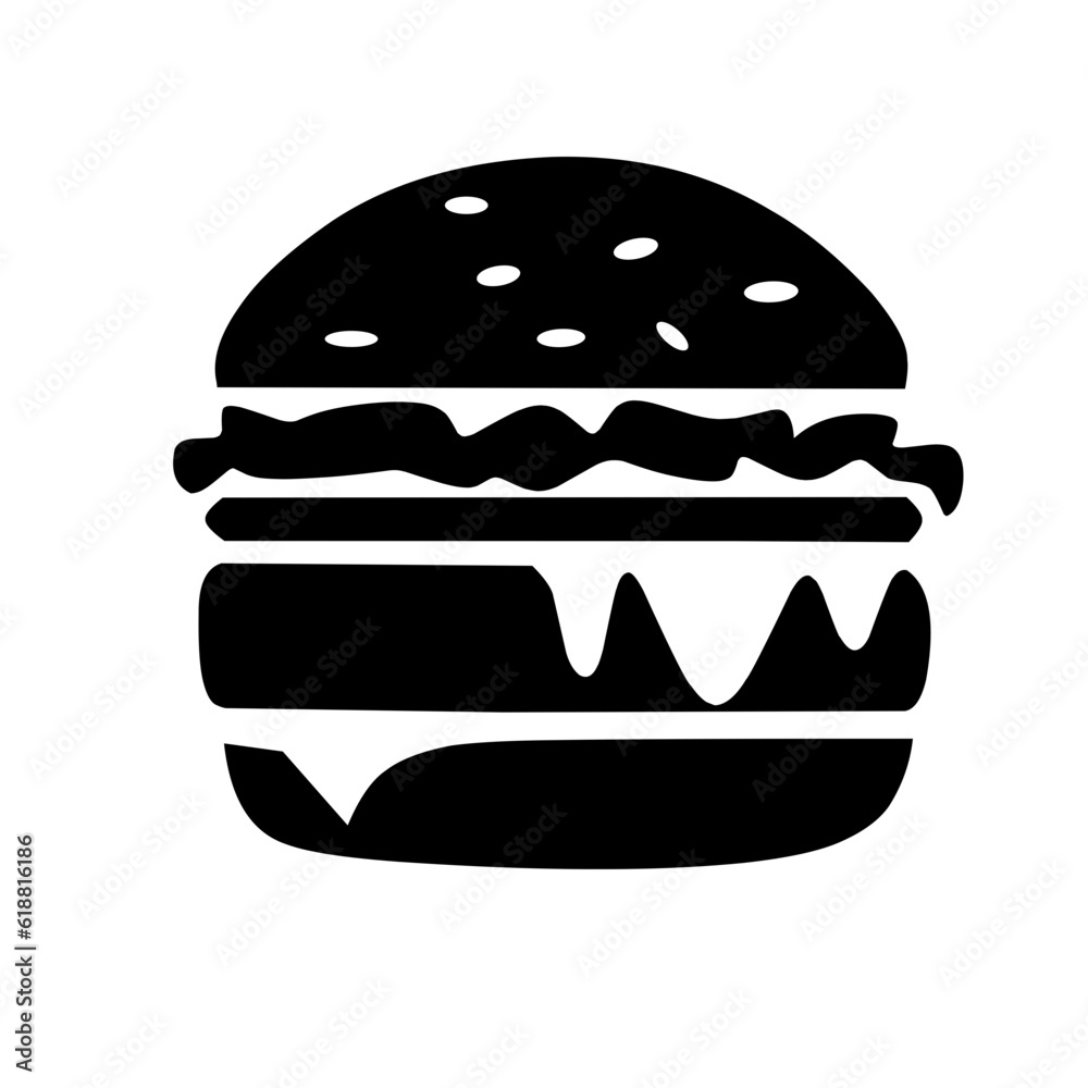 Burger icon logo vector silhouette. Fit for FNB business. Burger icon logo vector silhouette. Fit for FNB business.