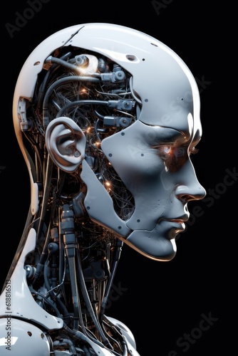 Menschlicher Roboter mechanische Technologie mit künstlicher Intelligenz © Sascha