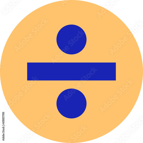 Division sign in circle