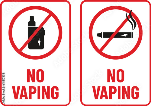 No vaping, electronic cigarette allowed print ready sign vector