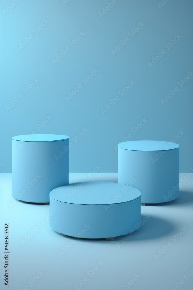 blue cylinder podium pedestal product display platform for product placement background blue cylinder podium pedestal product display platform for product placement background