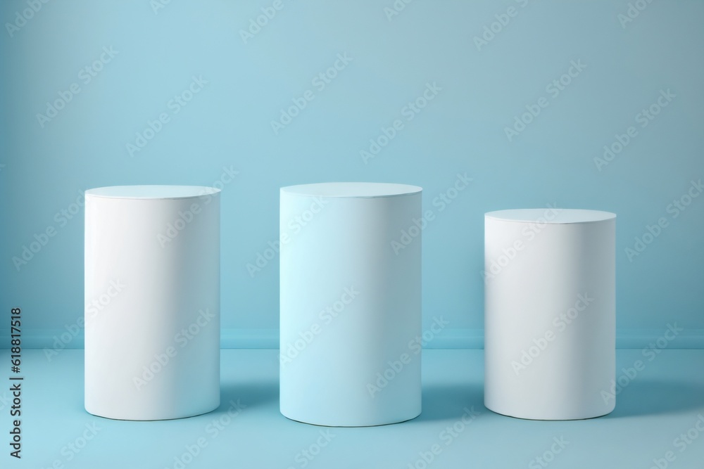 blue cylinder podium pedestal product display platform for product placement background blue cylinder podium pedestal product display platform for product placement background
