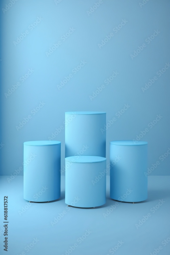 blue cylinder podium pedestal product display platform for product placement background blue cylinder podium pedestal product display platform for product placement background