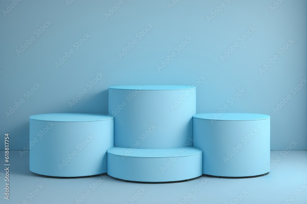 blue cylinder podium pedestal product display platform for product placement background blue cylinder podium pedestal product display platform for product placement background