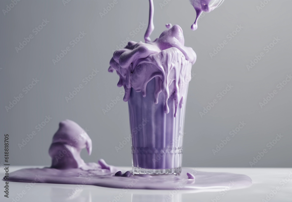 mcdonalds grimace milkshake - obrazy, fototapety, plakaty 