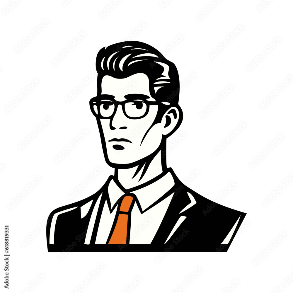 Businessman avatar illustration. Cartoon user portrait. User profile icon. Businessman avatar illustration. Cartoon user portrait. User profile icon.