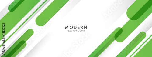 Green gradient geometric banner background with diagonal shape line