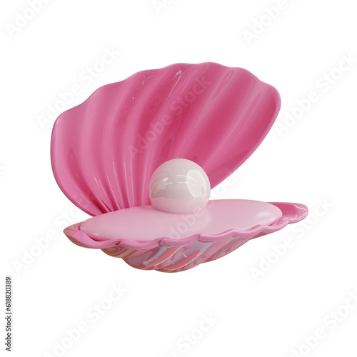 3d Oyster. icon isolated on white background. 3d rendering illustration