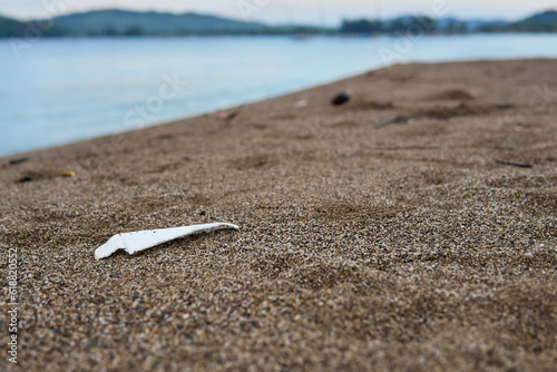 photo of trash or marine garbage on the beach