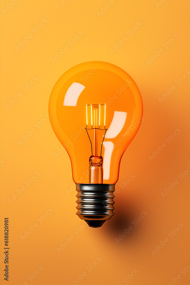 light bulb on orange background light bulb on orange background