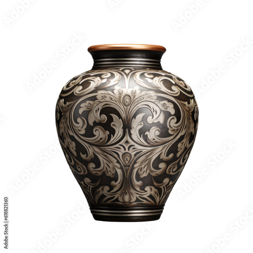 Antique vase asian isolated transparent, Generative AI