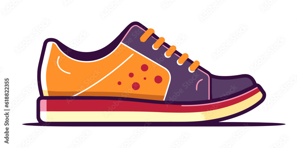 Cute sneakers. Sneakers isolated on white background. Cartoon shoes. Cute sneakers. Sneakers isolated on white background. Cartoon shoes.