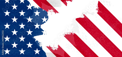 Grunge American flag. Flag of USA background
