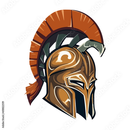 Knight warrior helmet. Armor of soldier or gladiator.