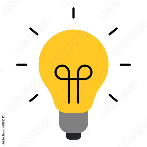Light blub icon on white background