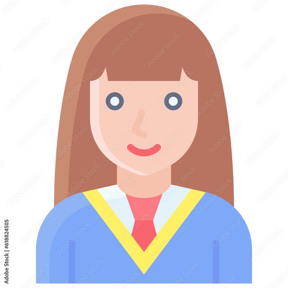 Student girl icon, High school related vector illustration Student girl icon, High school related vector illustration