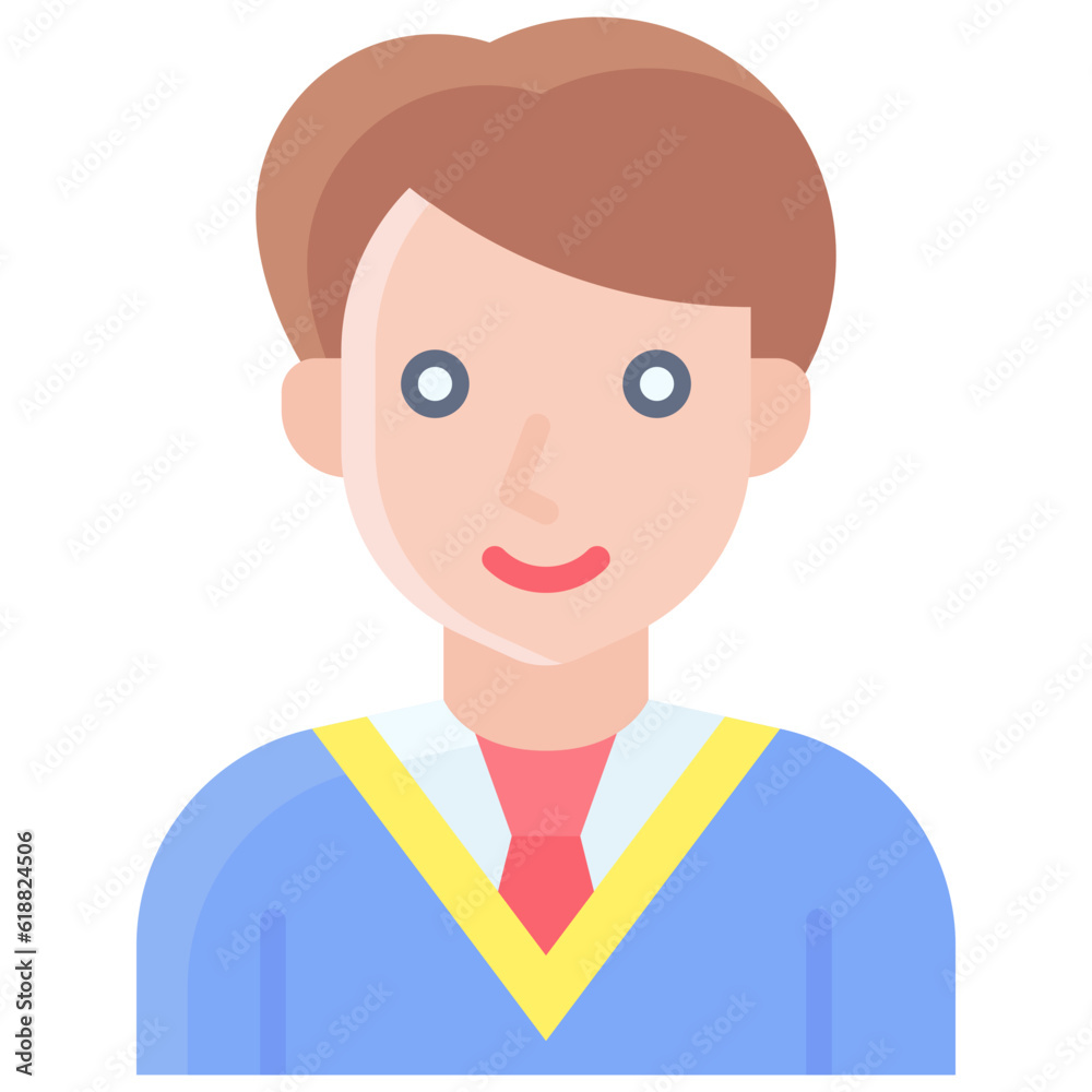 Student boy icon, High school related vector illustration
