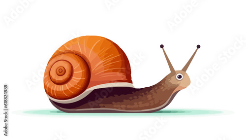 Abstract image of snail. Cute snail isolated on white background.
