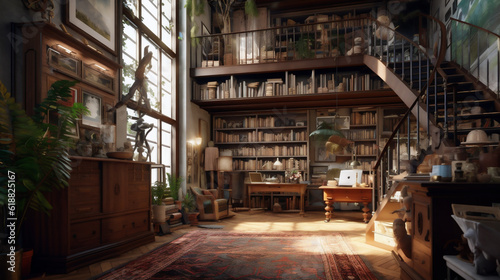 Period Office Space from the 1800s with Quill and Parchment on Writing Desk - A Vintage Take on Professional Environments. Generative AI.