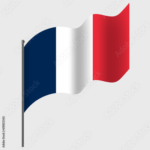 Free Download Waved France flag. French flag on flagpole. Vector emblem of France - GFXLoad
