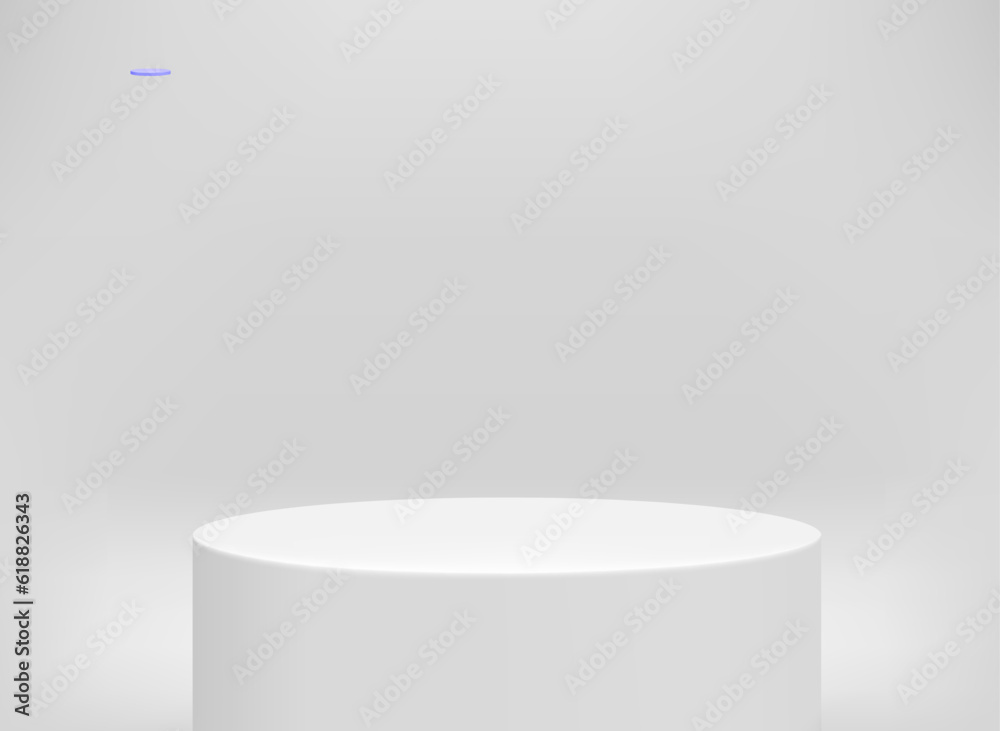 Empty white showcase with podium. 3d vector presentation mockup Empty white showcase with podium. 3d vector presentation mockup