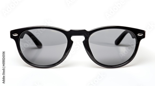 Fashionable Goggles with Black Plastic Frames. Retro Eye Wear Isolated on White Background: Generative AI