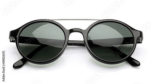 Fashionable Retro Glasses with Black Plastic Frame, Isolated on White Background. Perfect Eye Wear for Any Occasion: Generative AI