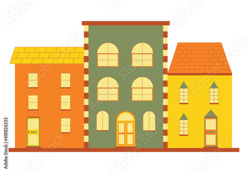 Apartement building flat design illustration easy to edit color