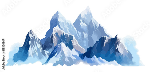 Mountain image. Cute rocky peaks in flat style. Mountaintop image. © chekman