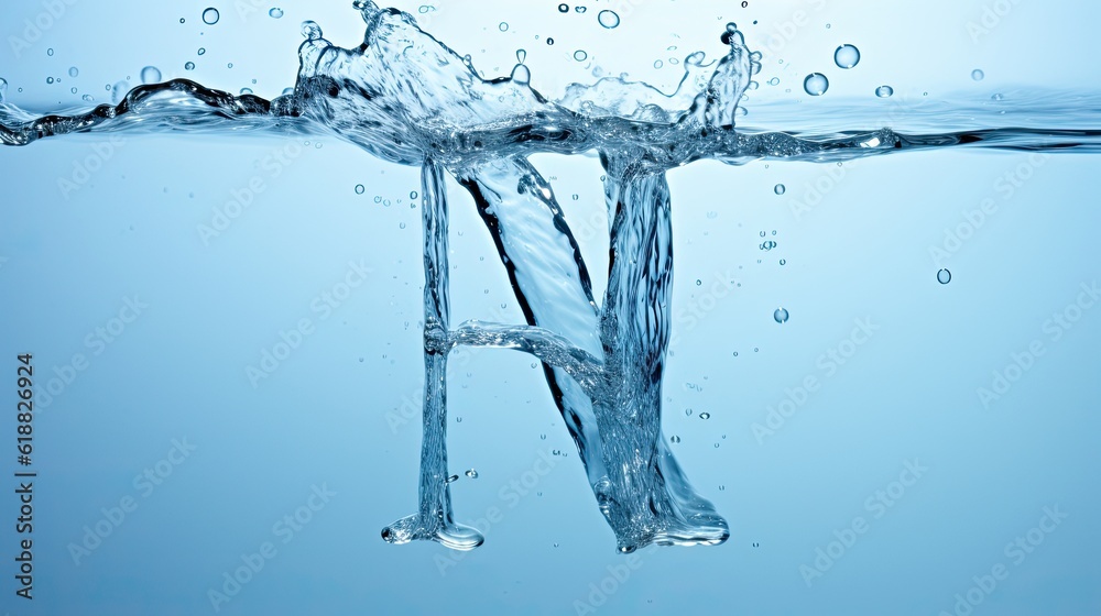 H2O Water Alphabet in Blue Font. Isolated on White Background with Text and Letters as Signs. Generative AI H2O Water Alphabet in Blue Font. Isolated on White Background with Text and Letters as Signs. Generative AI