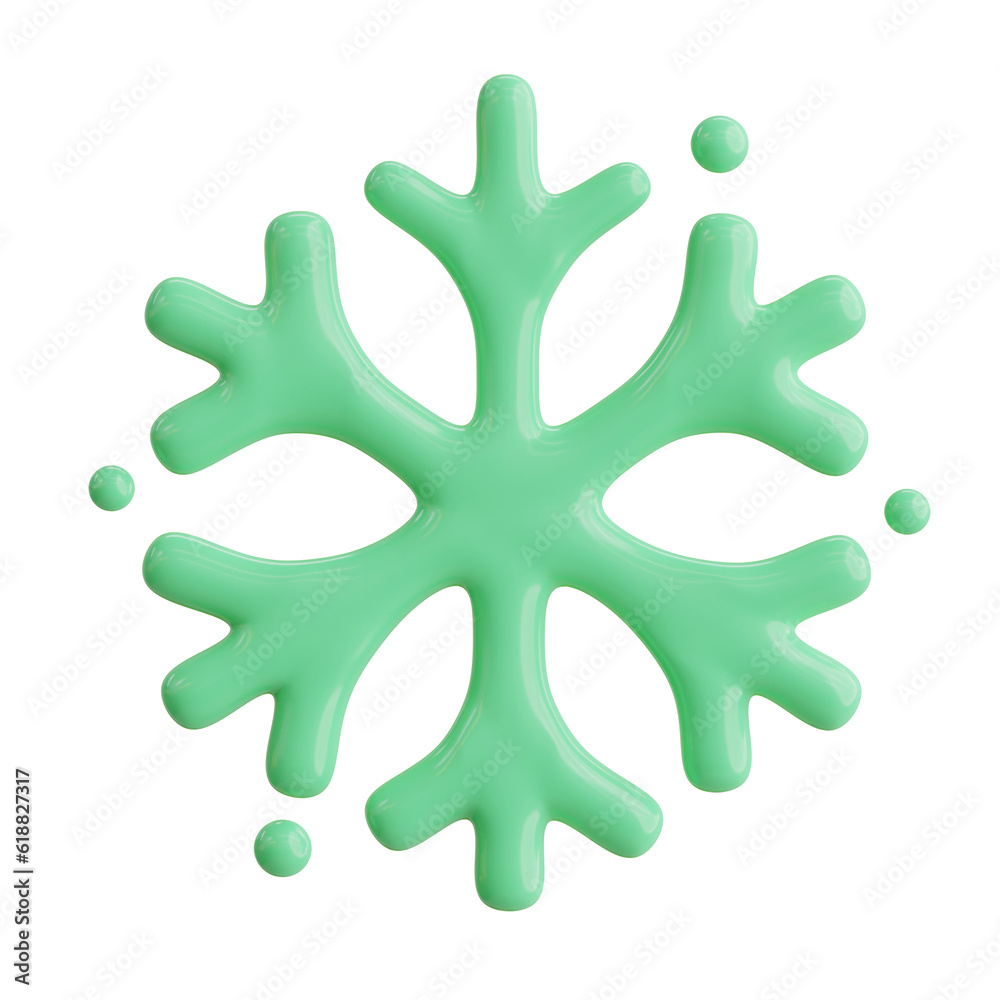 3D Snowflake. icon isolated on white background. 3d rendering illustration 3D Snowflake. icon isolated on white background. 3d rendering illustration