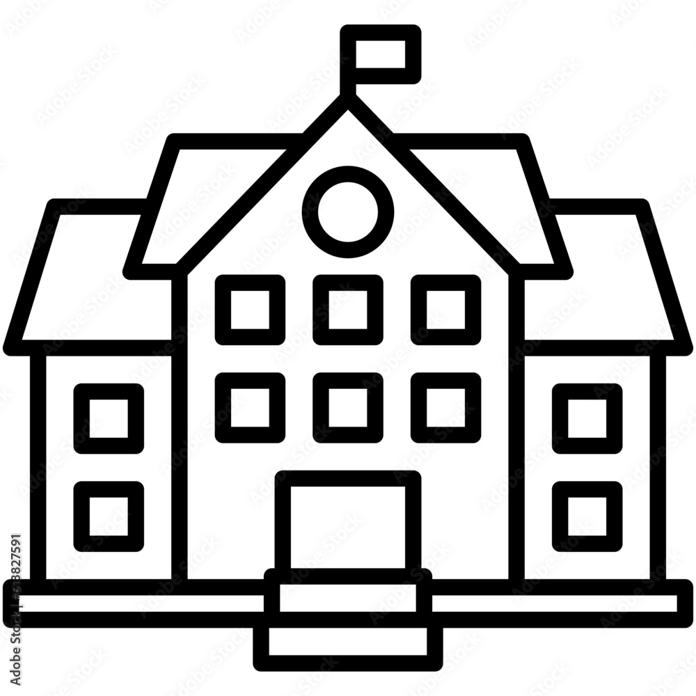 School icon, High school related vector illustration