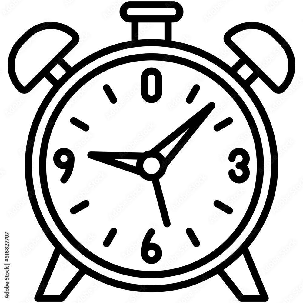 Alarm clock icon, High school related vector illustration