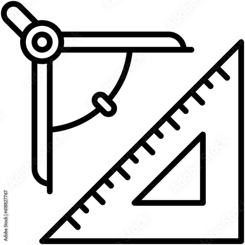 Trigonometry icon, High school related vector illustration