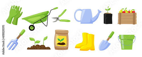 Collection of garden tools