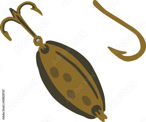 Fishing Hook Logo, Isolated Vector Graphic