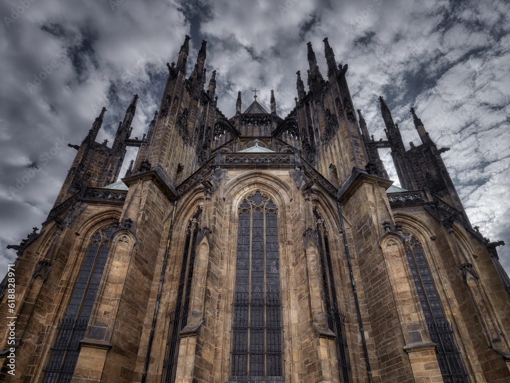 St. Vitus Cathedral in Prague from behind, Czech Republic