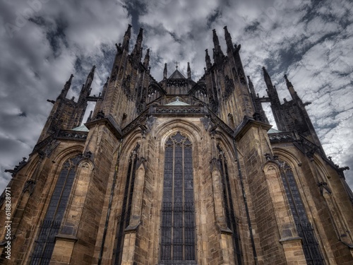 St. Vitus Cathedral in Prague from behind, Czech Republic