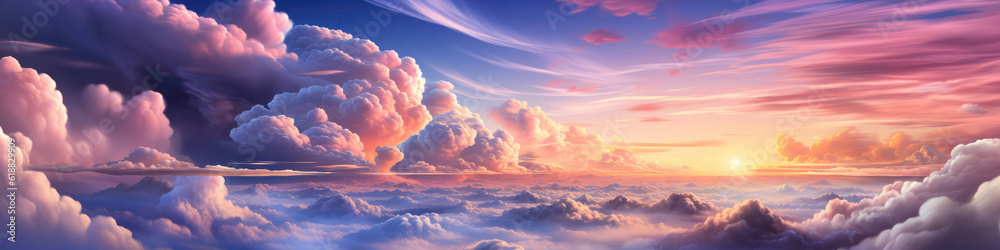 Ethereal Clouds In Soft Pastel Shades. Generative AI