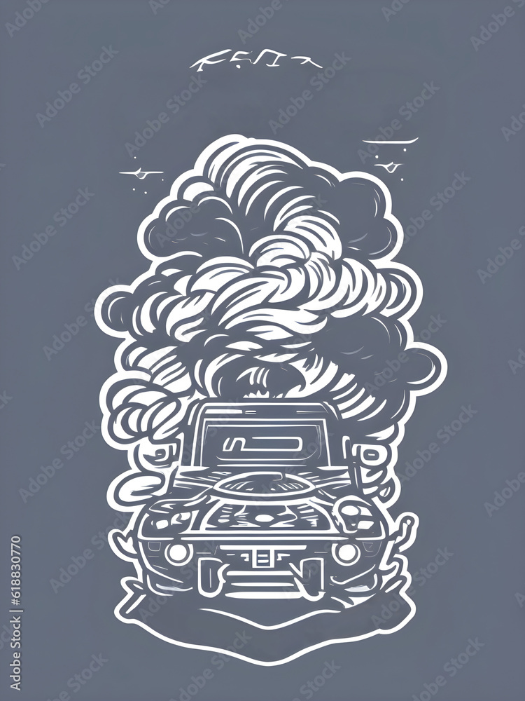 illustration of a car for t-shirt
