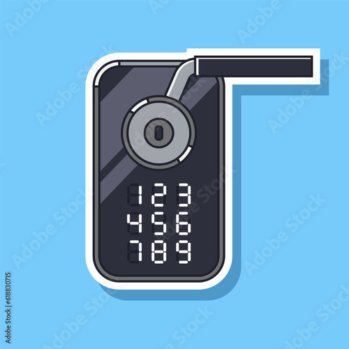 Smart door lock vector cartoon illustration isolated on background.