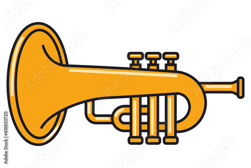 Trumpet vector clipart isolated on a white background.