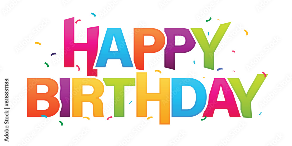 happy birthday lettering design