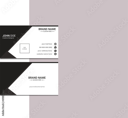 modern design template for business.Modern and minimalist orange color business card layout